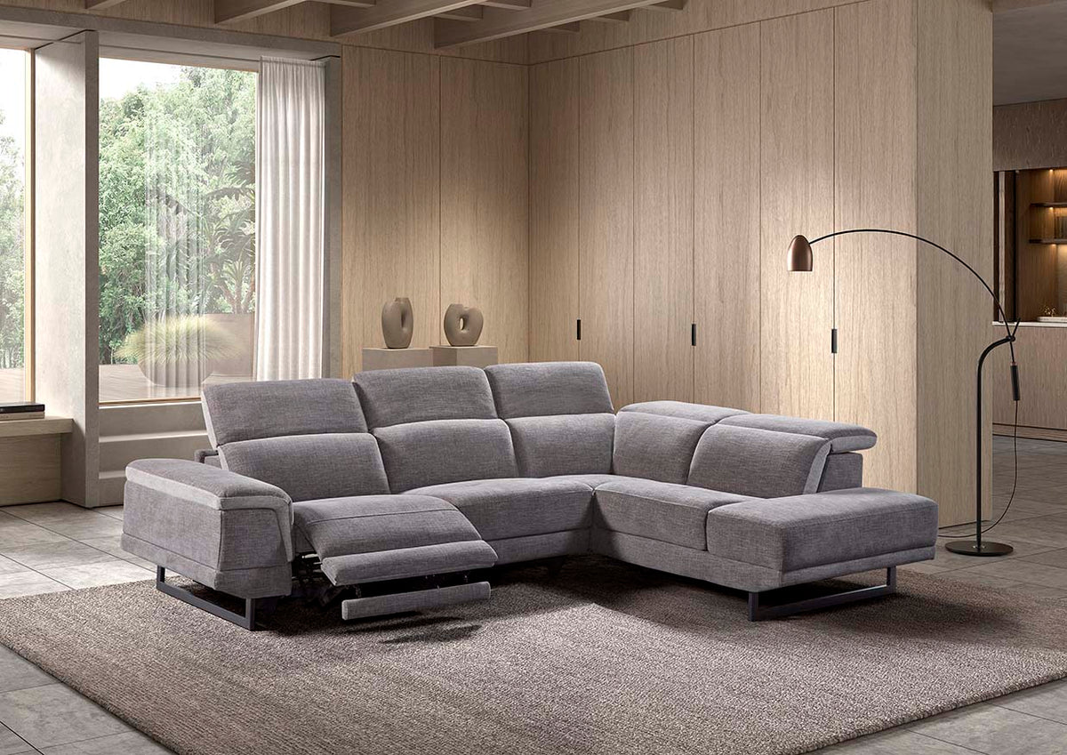 GBO - Hoeksalon 2ERHOT Navarra - Stof/ Tissu Metal Grey - 266x96.0x205cm