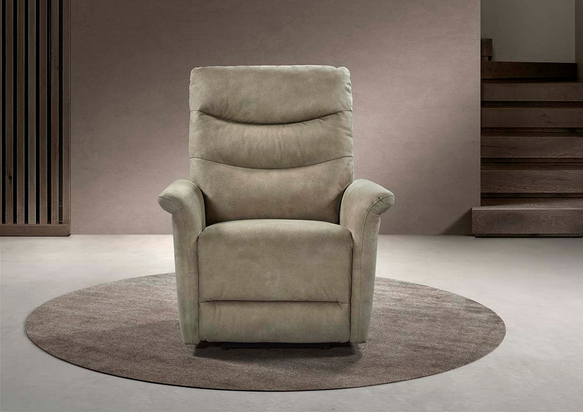 GBO - Fauteuil relax Mandelieu - Tissu gris - 75x92xh105 cm