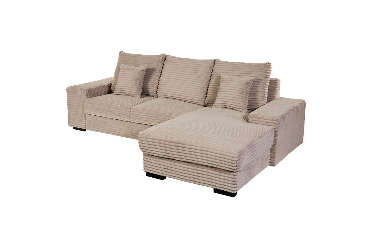 GBO - Hoeksalon 2L Nevada - Stof Beige - 276x105x185cm