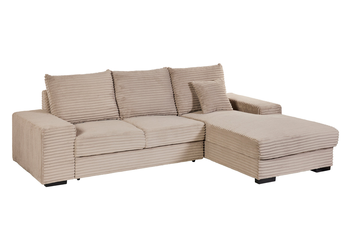 GBO - Hoeksalon 2L Nevada - Stof Taupe - 276x105x185cm
