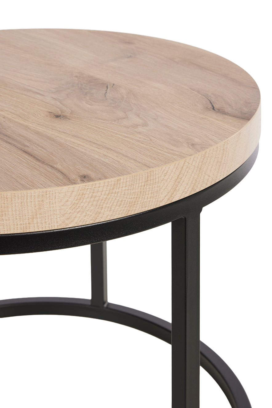 GBO - Table d'appoint SL2303 - Ronde - Chêne Canyon - 76 /56 x H 50 /43 cm