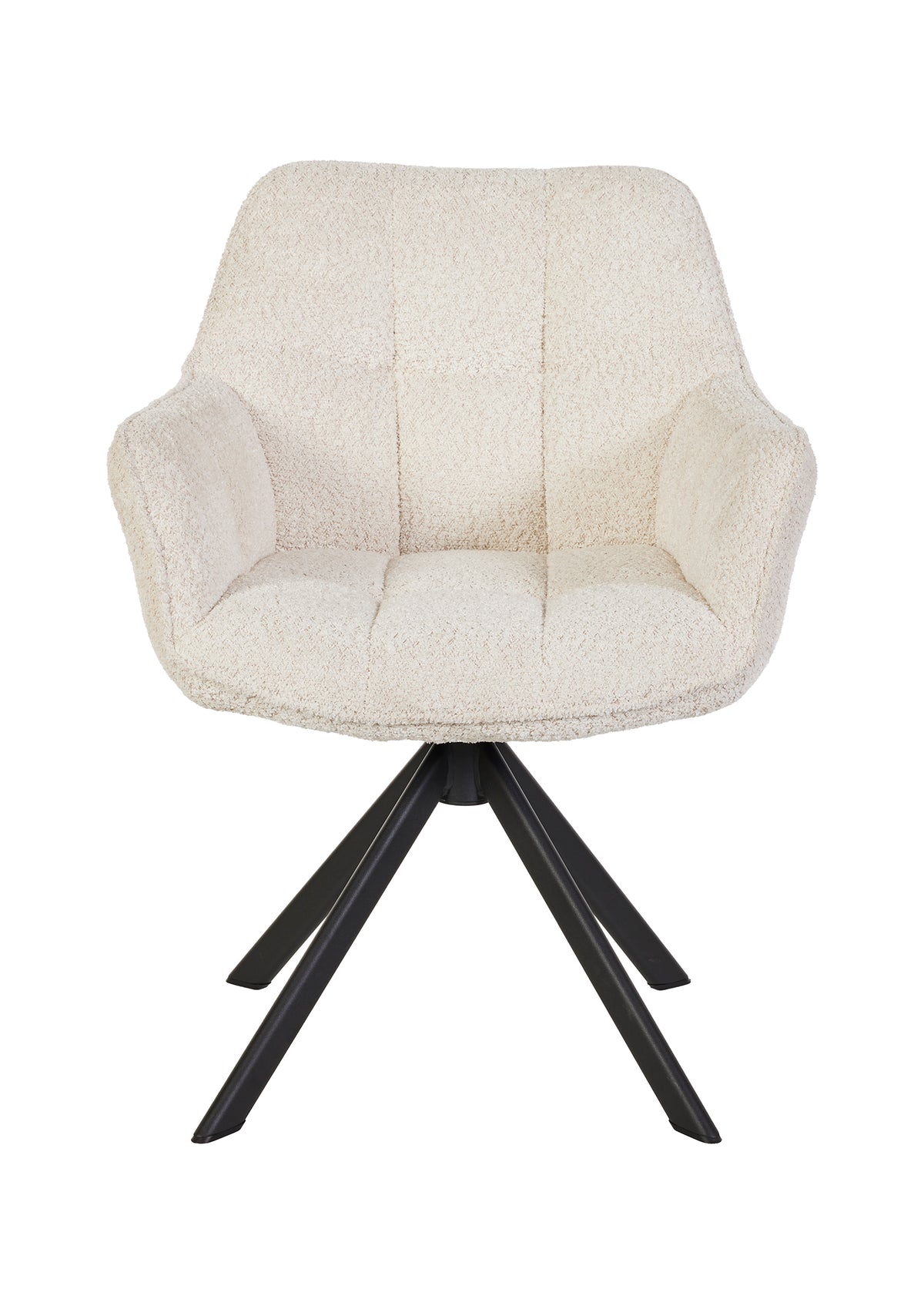 GBO - Eetkamerstoel ST2512 - Stof - Wit - 85x48x49 cm