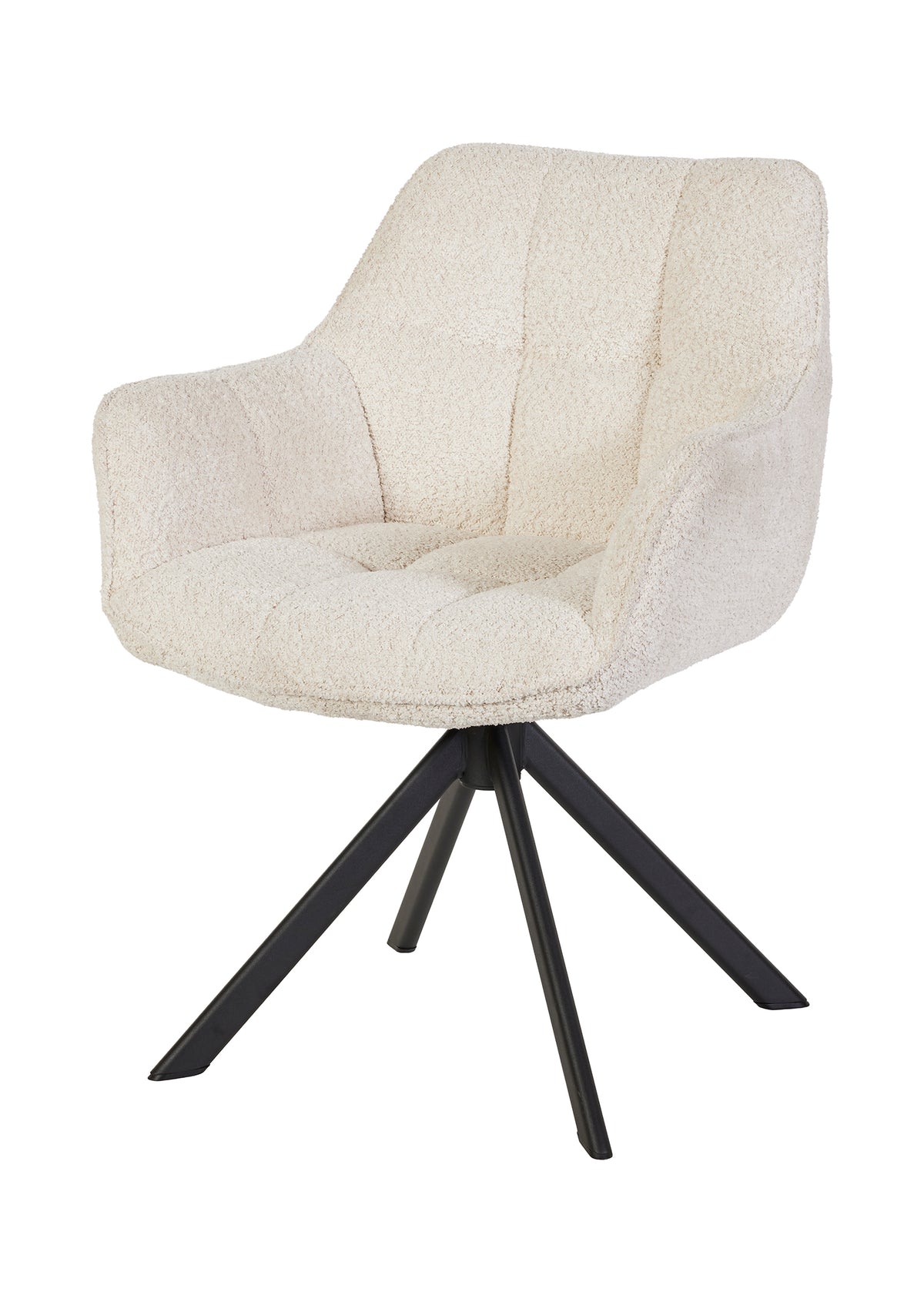 GBO - Eetkamerstoel ST2512 - Stof - Wit - 85x48x49 cm