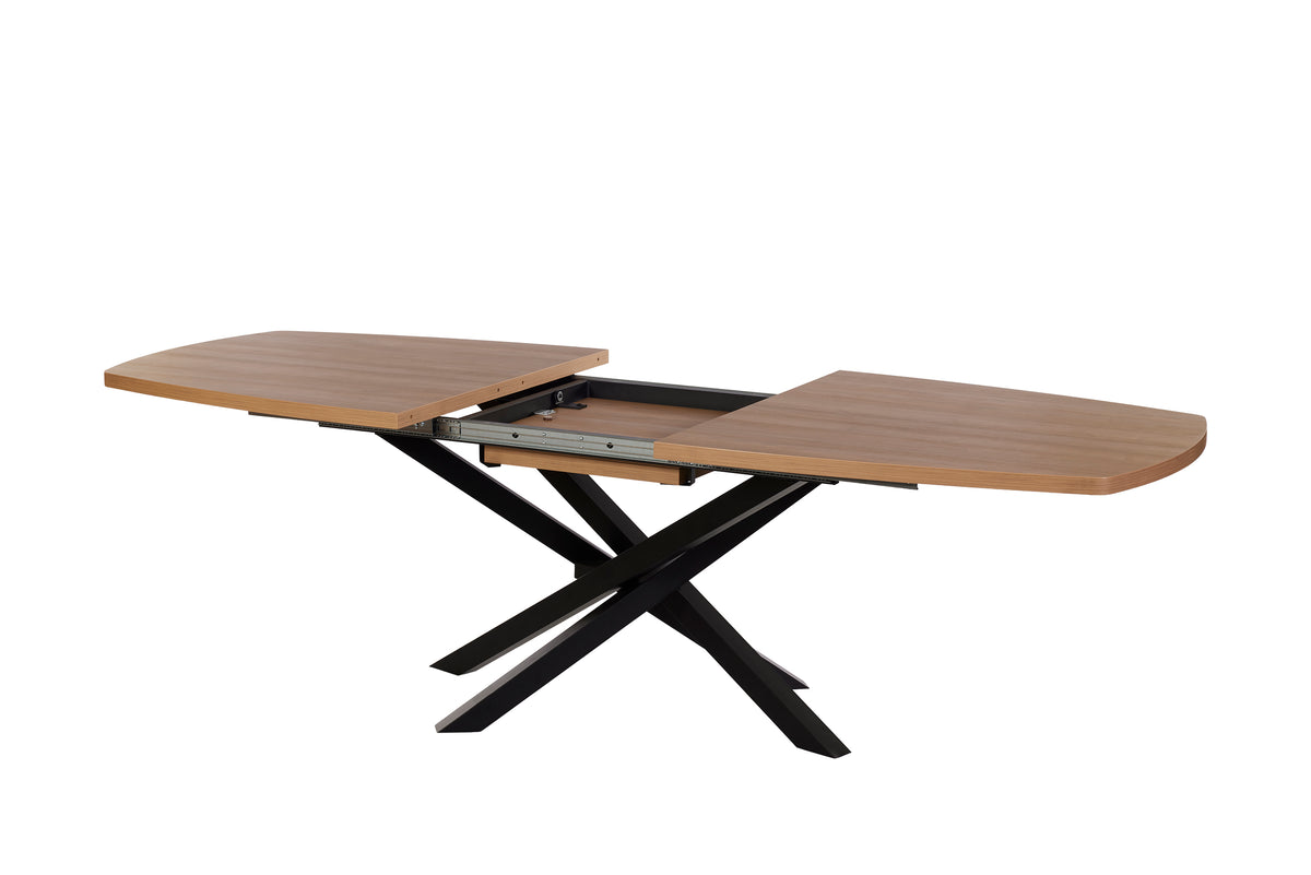 GBO - Eettafel Valerio TF2415 - Ovaal - Licht Notelaar - 200 x 100 x 76 cm