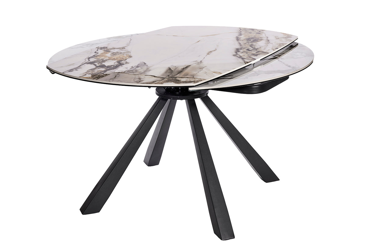 GBO - Table ronde Kera - Marbre Linate - 90 (150) x 150 x 78 cm