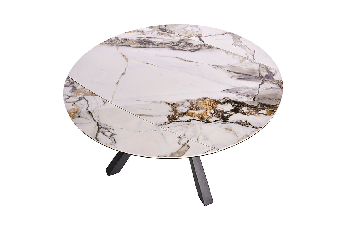 GBO - Table ronde Kera - Marbre Linate - 90 (150) x 150 x 78 cm