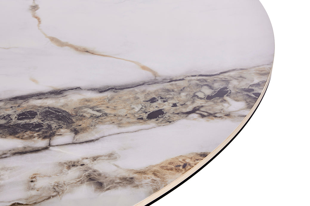 GBO - Table ronde Kera - Marbre Linate - 90 (150) x 150 x 78 cm
