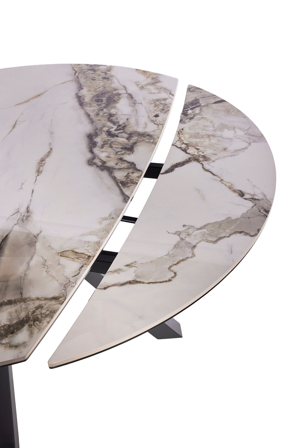 GBO - Table ronde Kera - Marbre Linate - 90 (150) x 150 x 78 cm