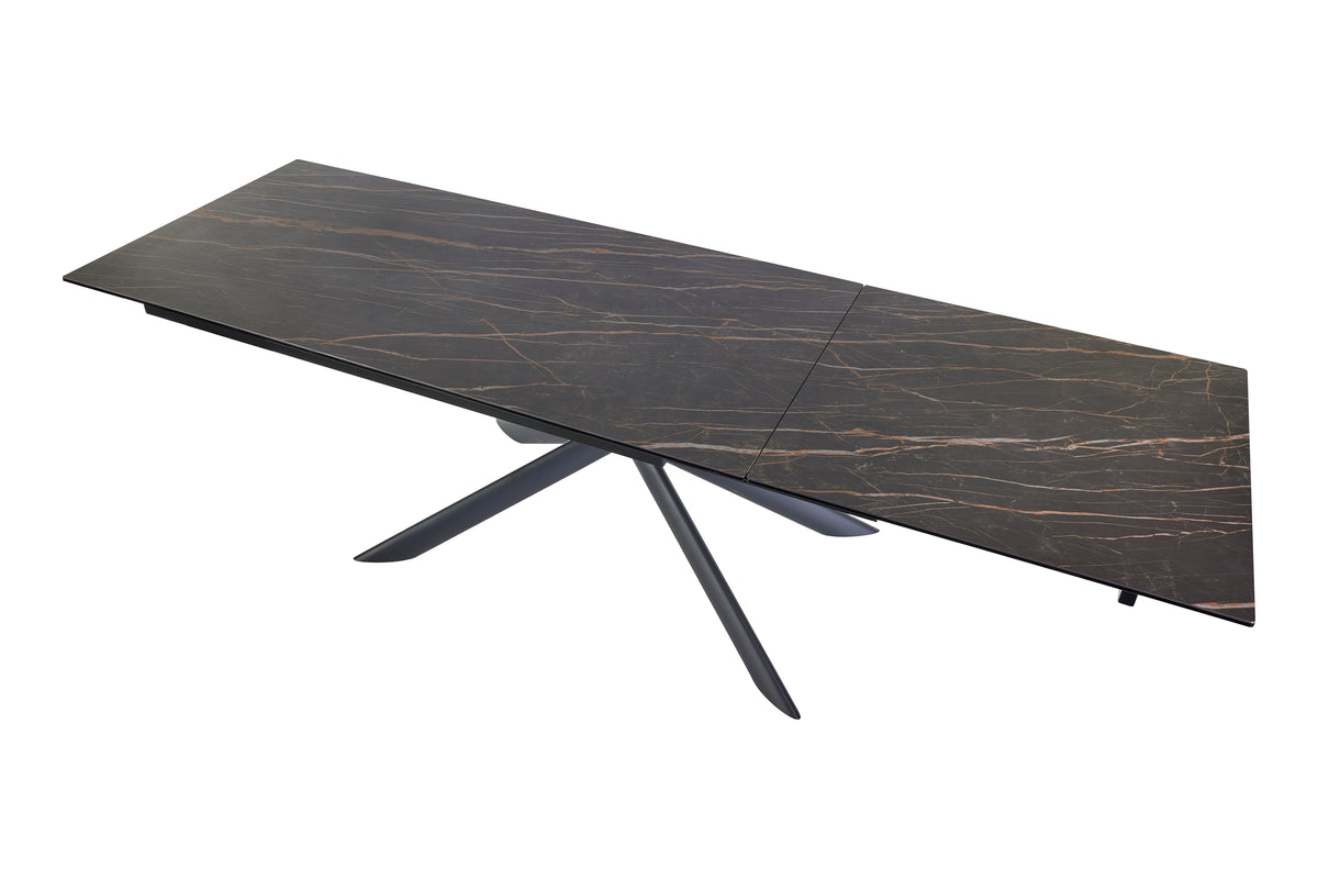 GBO - Table à manger céramique rectangulaire TF2511 - Anthracite - 200 (300) x 100 x 76 cm