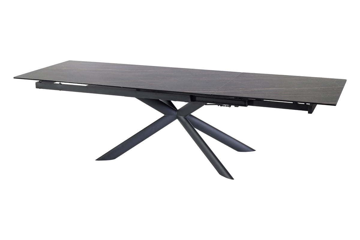 GBO - Table à manger céramique rectangulaire TF2511 - Anthracite - 200 (300) x 100 x 76 cm