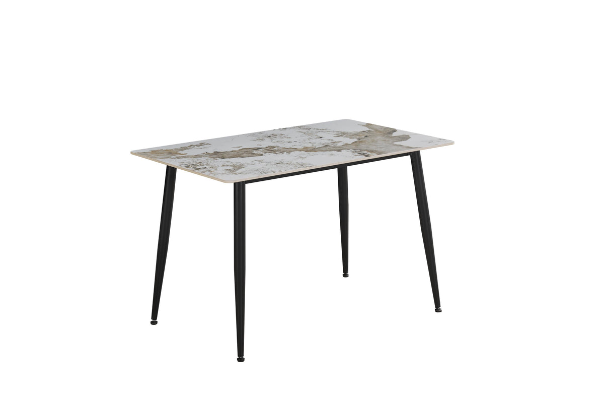 GBO - Table de salle à manger TF2514 - Effet marbre - 120 x 80 x 77 cm