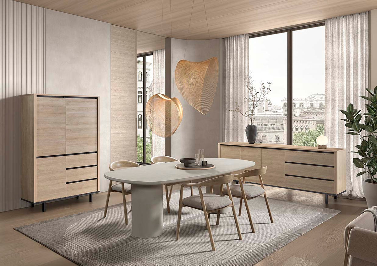 GBO - Table à manger ronde Tyler – 230x120 cm – Pied central