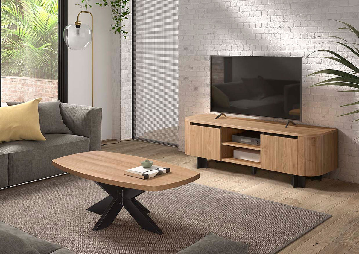 GBO - Table basse Valerio - Noyer clair - 130x65x45 cm