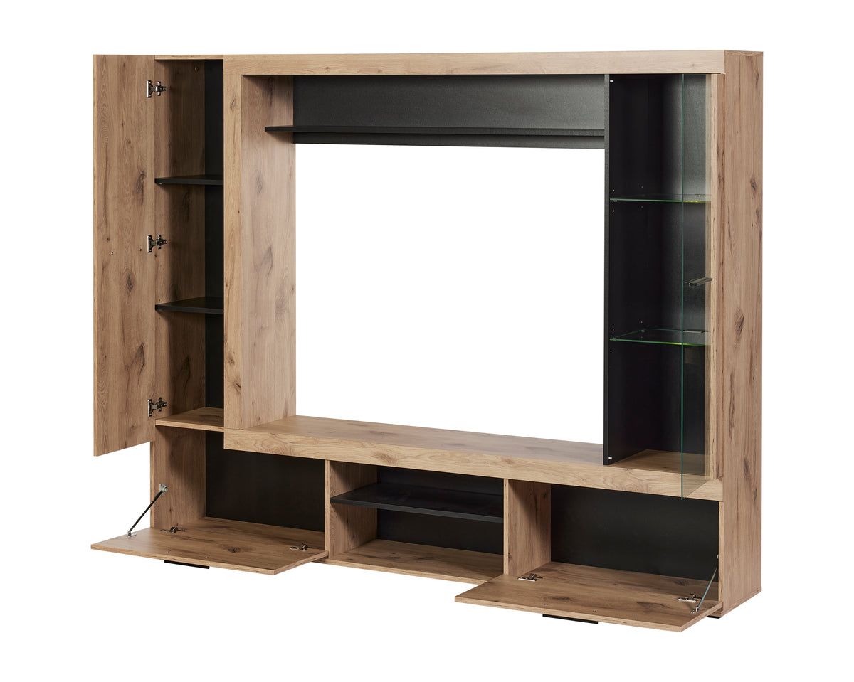 GBO - Meuble TV Vigor - Chêne Canyon - 216x175x35 cm