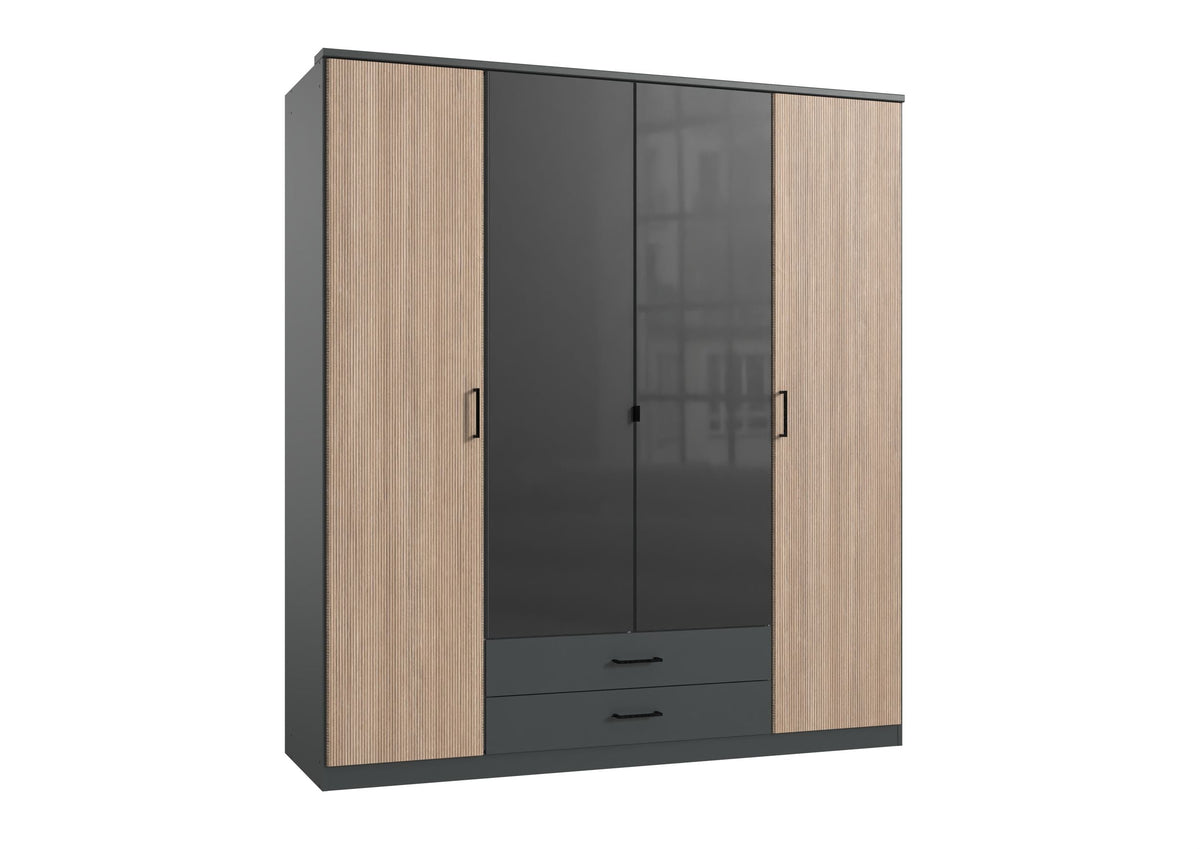 Wimex - Armoire Fulda - T05453 - Graphite - 180x199x58cm
