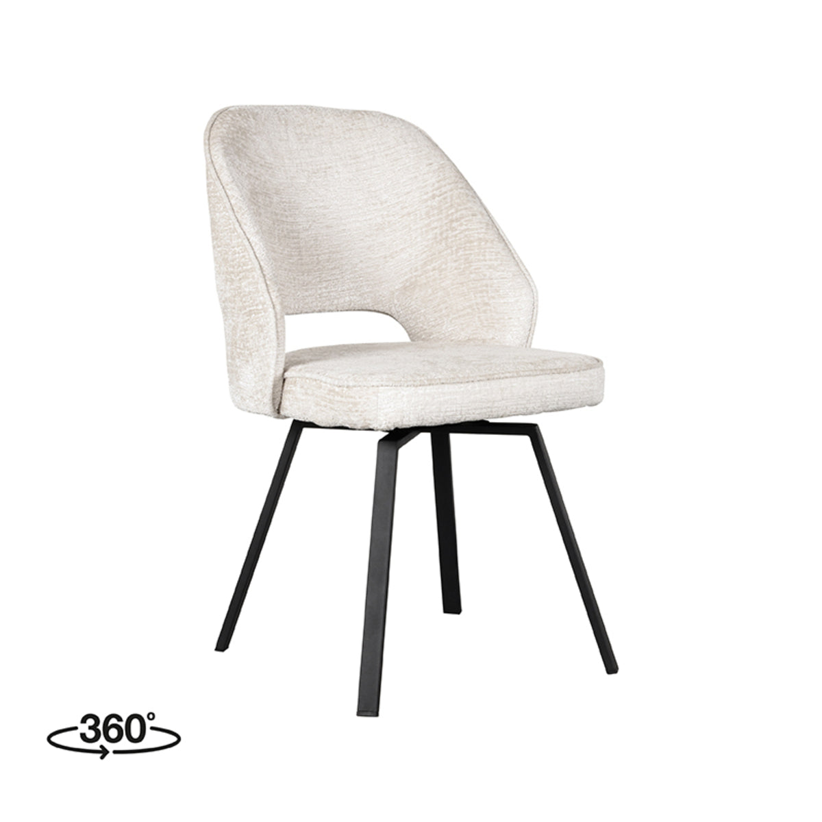 LABEL51 Chaise de salle à manger Lewis - Crème - Velours