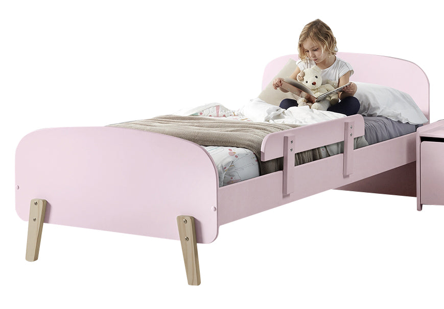 Cette combinaison KIDDY en rose se compose d'un lit (90x200) et de la barrière de sécurité correspondante.