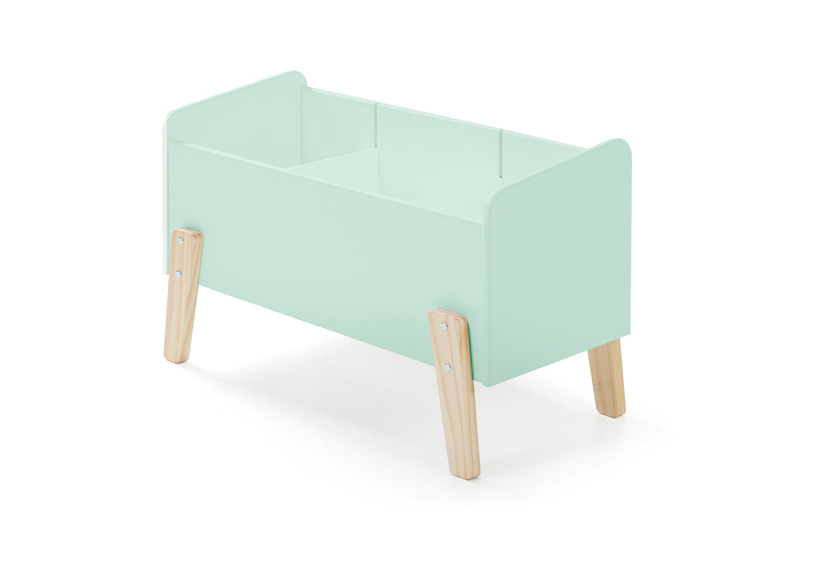 Deze KIDDY combinatie in mintgroen bestaat uit een bed (90x200) met nachtkastje, uitvalbeveiliging en speelkoffer