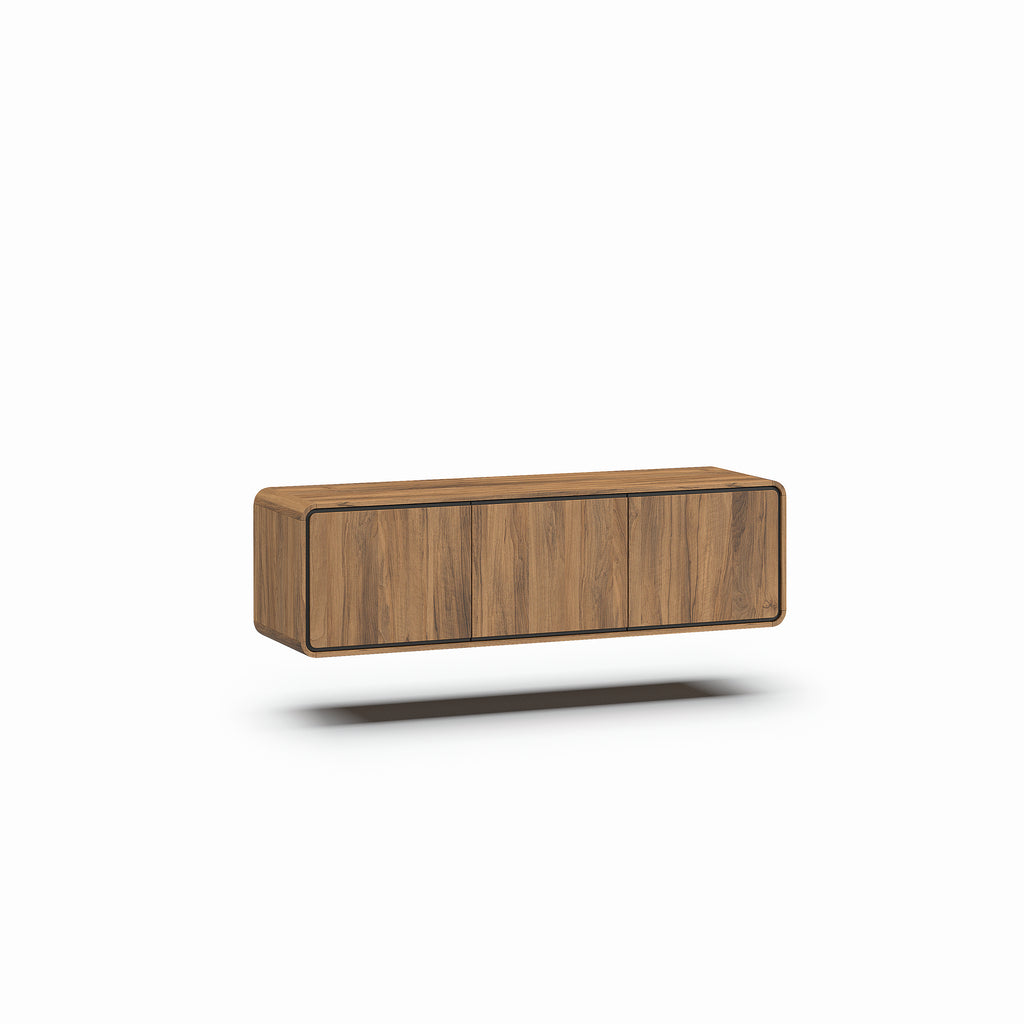 Meubar - TV Wandmeubel Lago- Brushed walnut nature - 163 x 46 x 45 cm