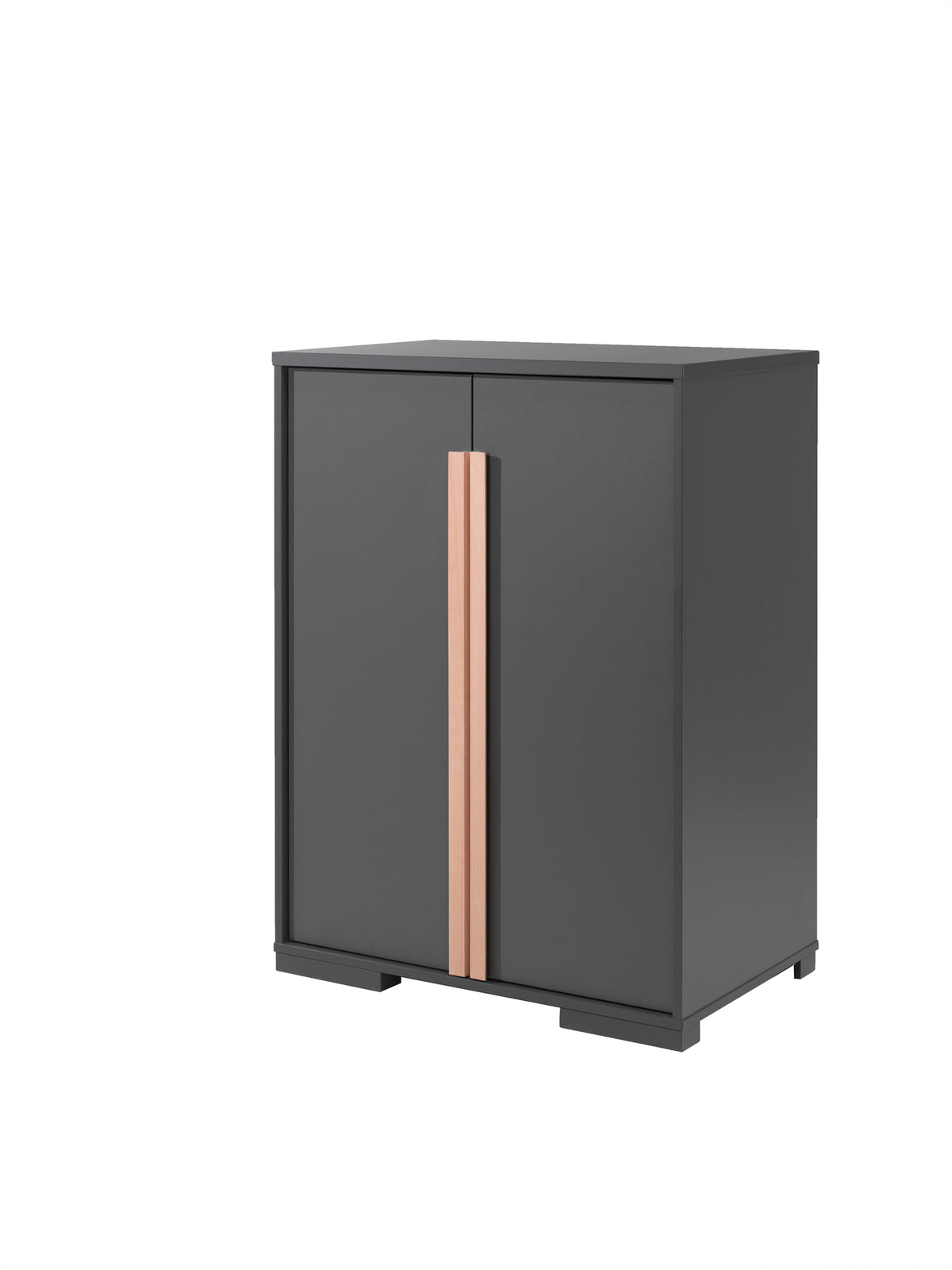 LONDRES Armoire 2 portes étagères anthracite