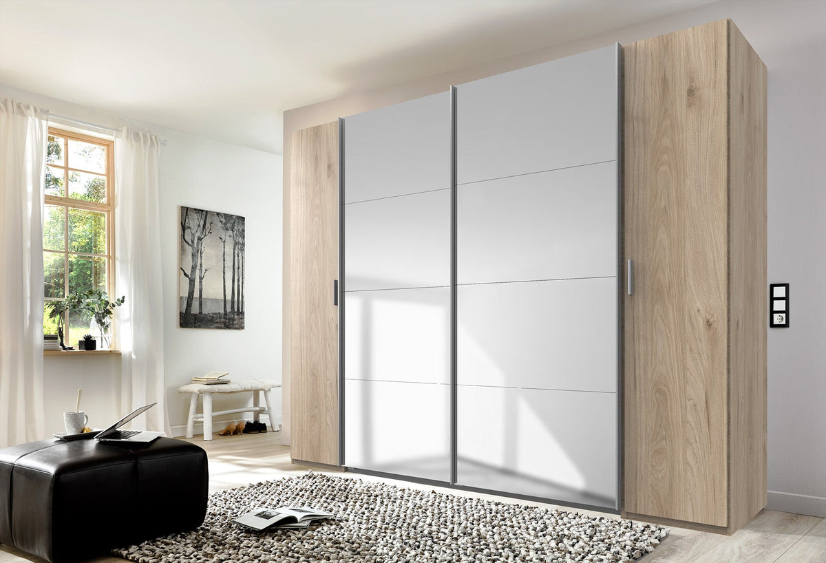 Wimex - Kleerkast Lotto - 423789 - Hickory Eik/Staal - 272x208x65cm