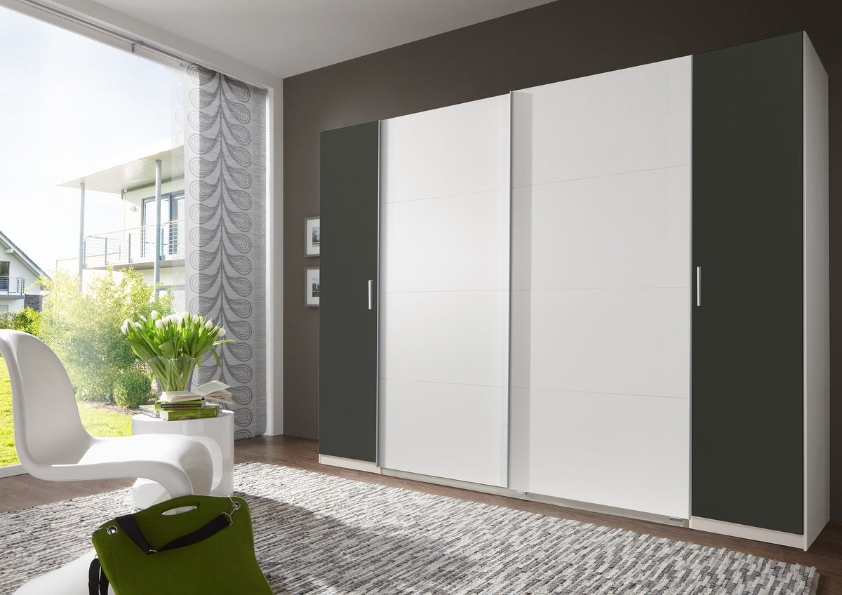 Wimex - Kleerkast Lotto - 478788 - Wit/Grafiet - 272x208x65cm