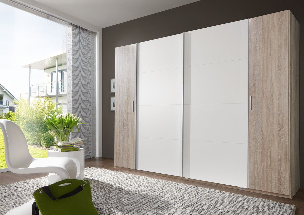Wimex - Armoire Lotto - 423784 - Chêne caryer/Acier - 227 x 208 x 65 cm