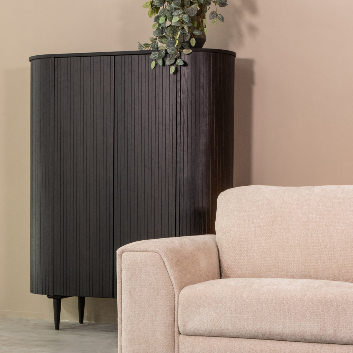 LABEL51 Buffet haut Oliva - Noir - Chêne