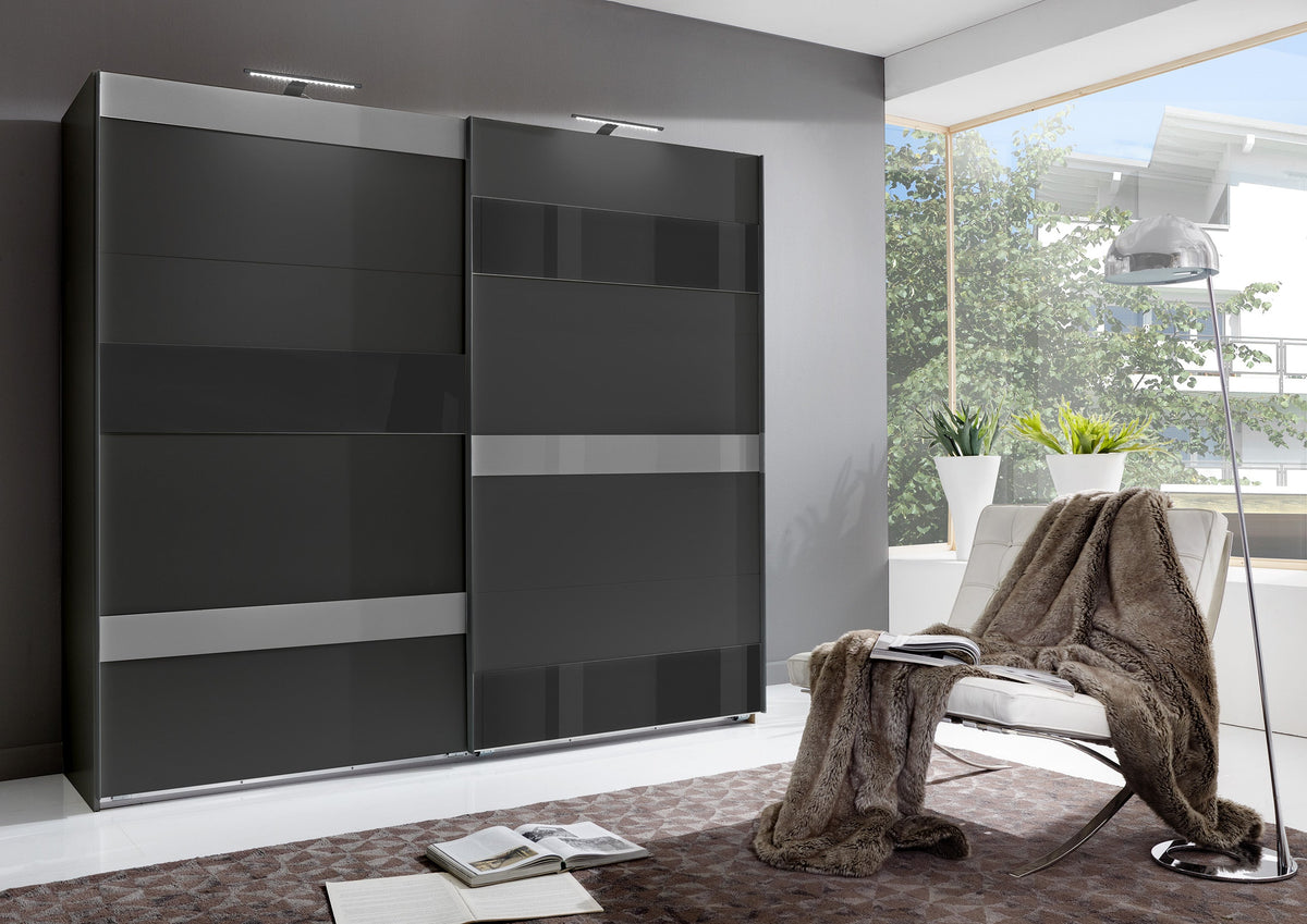 Wimex - Kleerkast Monaco - E05864 - Grafiet/Grijs - 225x208x65cm