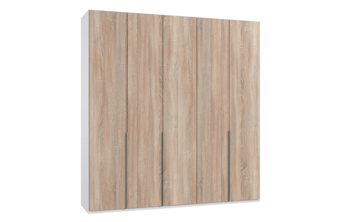 Wimex - Armoire New York A - P02404 - Chêne brut/Blanc - 225 x 236 x 58 cm