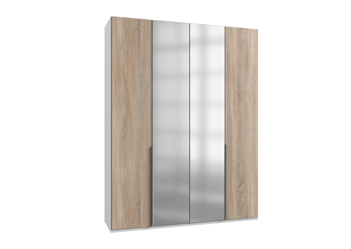 Wimex - Kleerkast New York A - P02408 - Ruwe Eik/Wit - 180x236x58cm