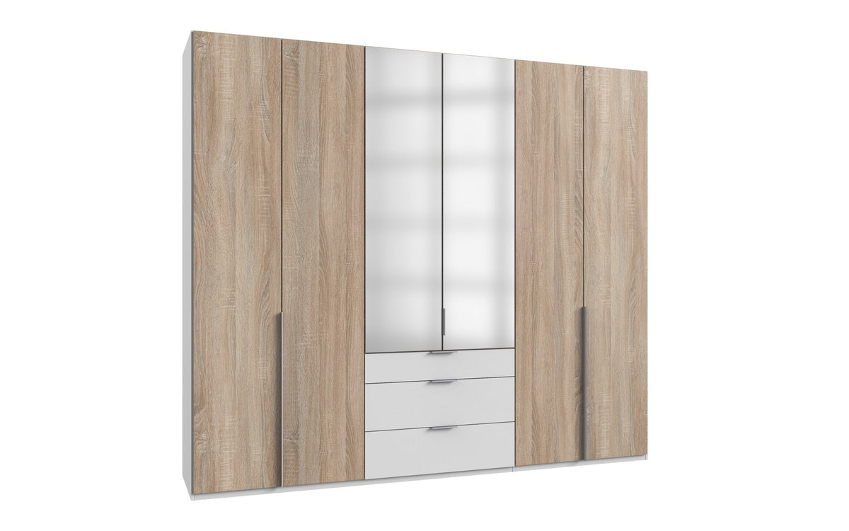 Wimex - Armoire New York A - P02416 - Chêne brut/Blanc - 270x236x58cm