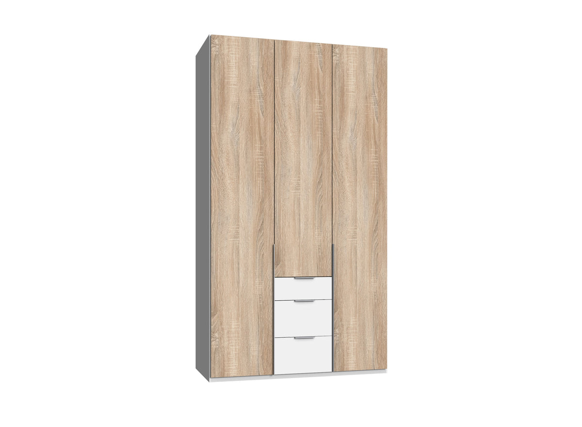 Wimex - Kleerkast New York A - P02509 - Ruwe Eik/Wit - 135x208x58cm