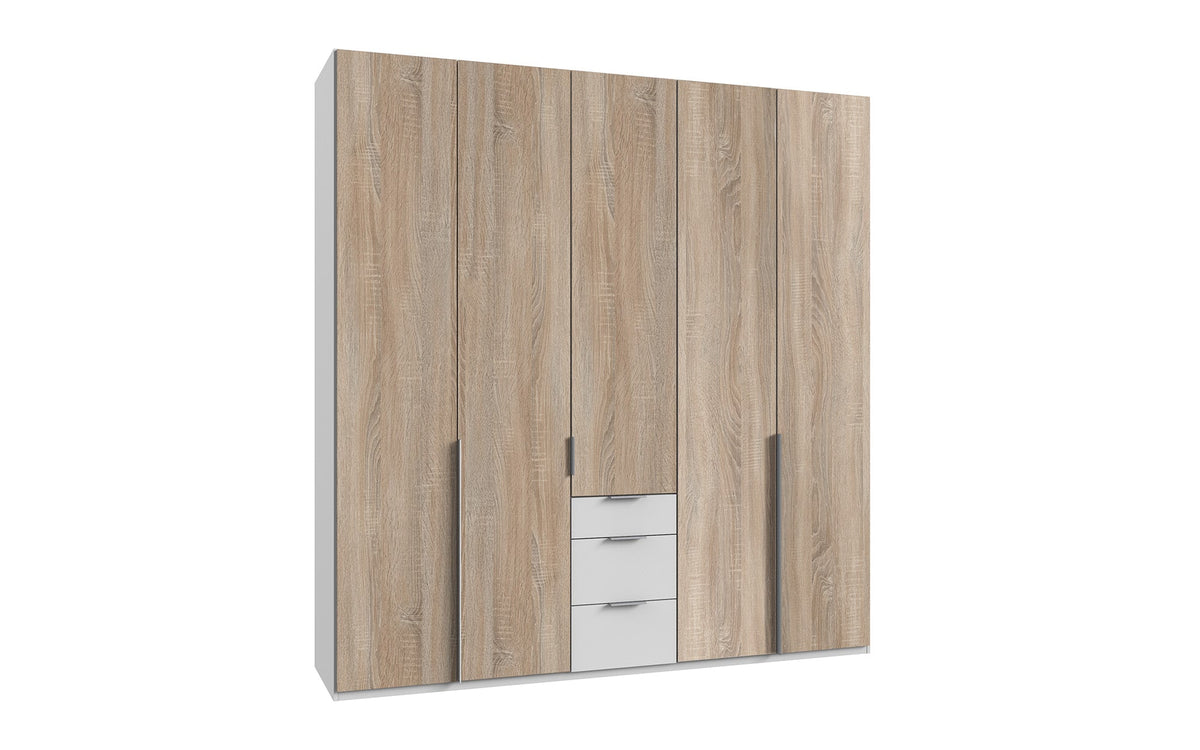 Wimex - Armoire New York A - P02511 - Chêne brut/Blanc - 225x208x58cm