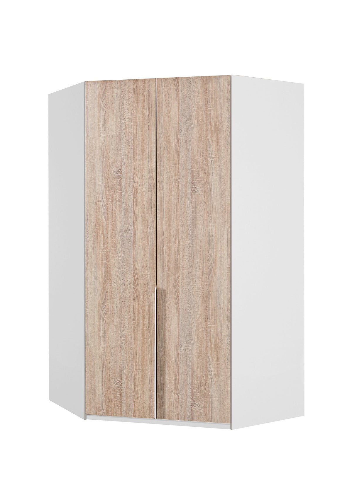 Wimex - Meuble d'angle New York A - P02421 - Chêne brut/Blanc - 120x236x58cm