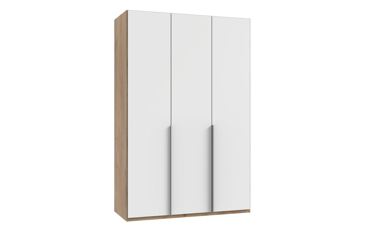 Wimex - Armoire New York A - P27402 - Blanc/Planches Chêne - 135x236x58cm 