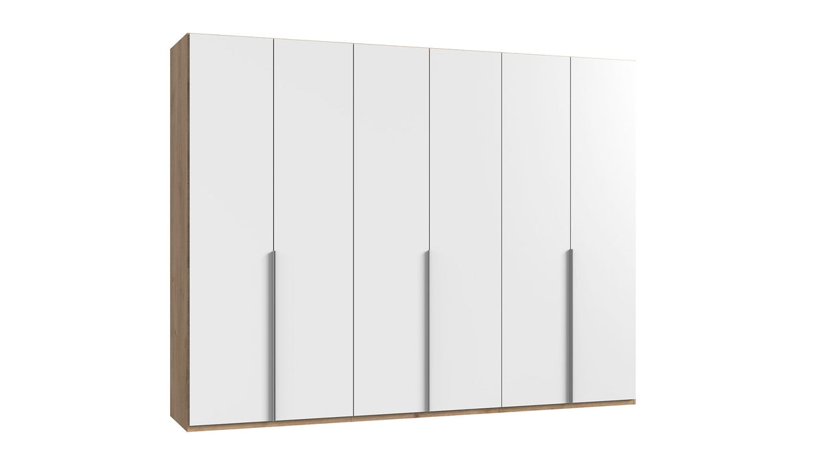 Wimex - Armoire New York A - P27405 - Blanc/Planches Chêne - 270x236x58cm