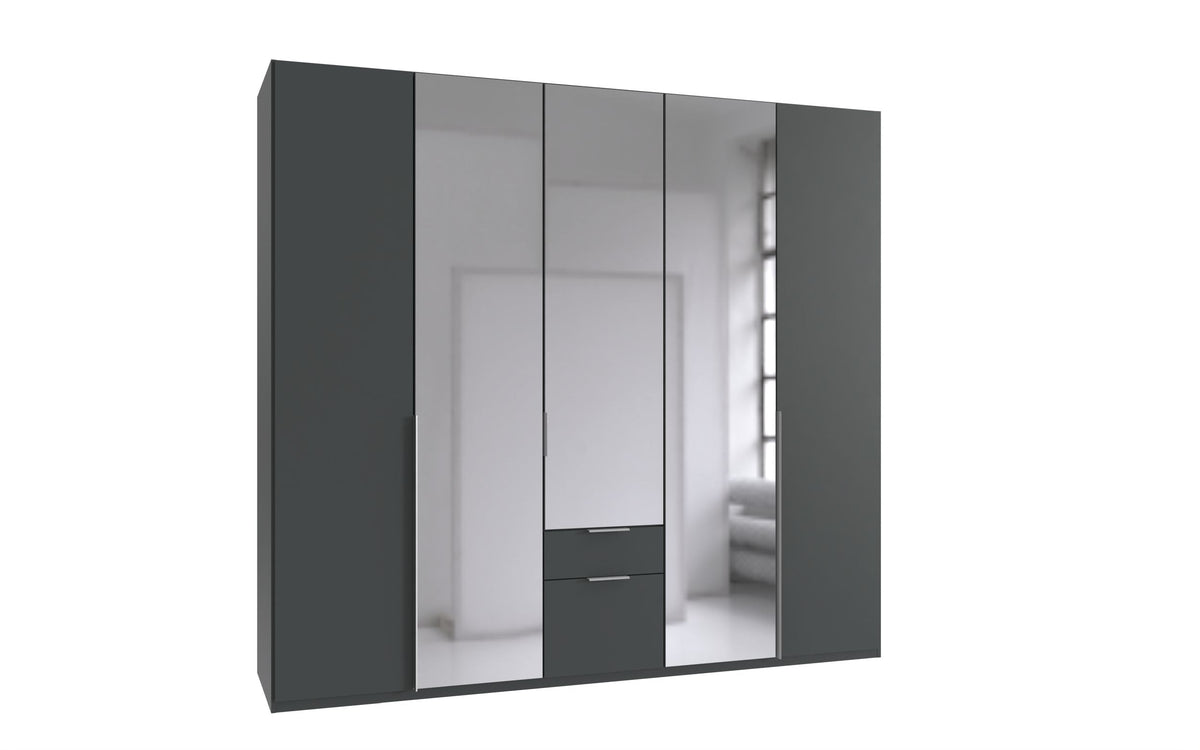 Wimex - Kleerkast New York A - P32415 - Grafiet - 225x236x58cm