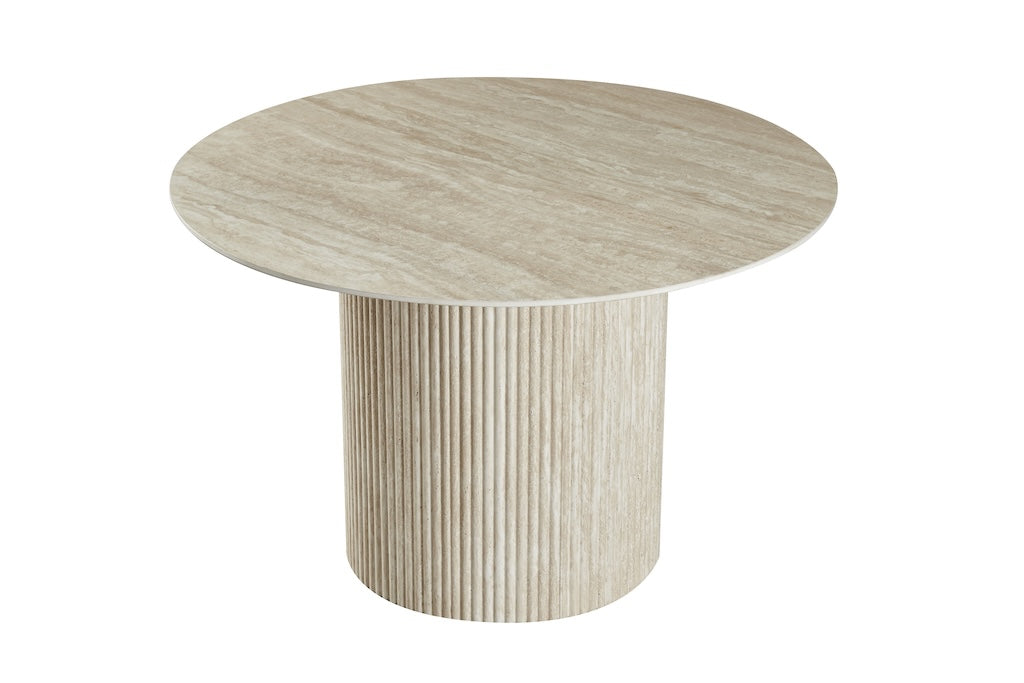 TYC - Table à manger Travertin - 12mm - Céramique - 120x76x120cm