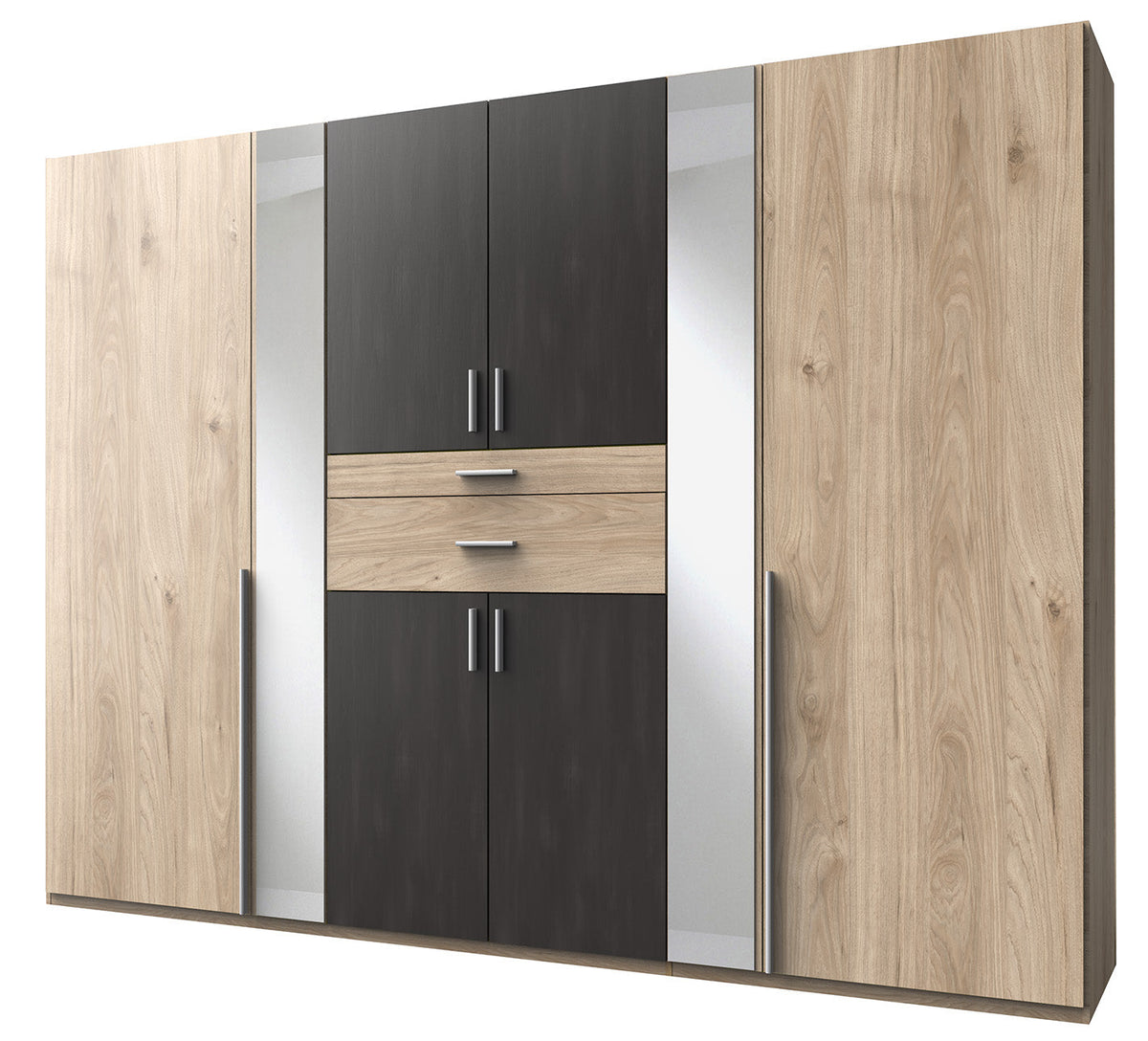 Wimex - Armoire Odessa - D26245 - Chêne caryer/Acier - 270x208x58 cm