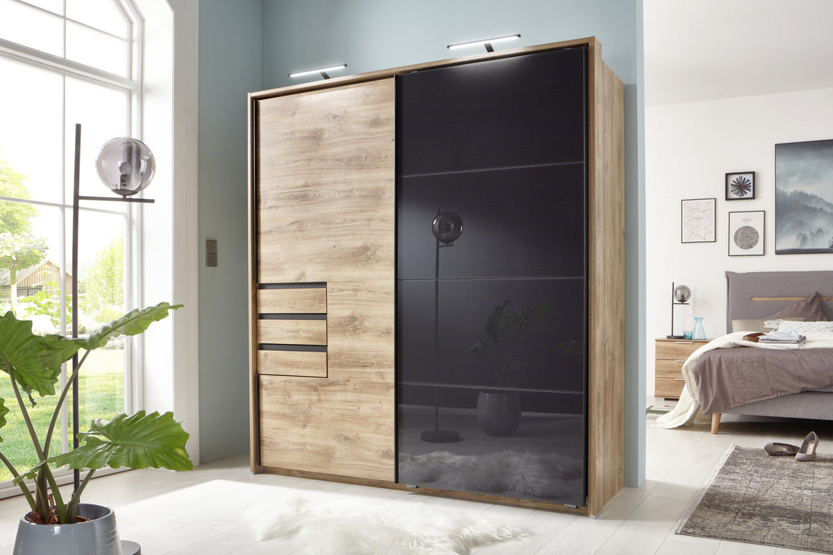 Wimex - Armoire Oldenburg - X73764 - Chêne Artisan/Gris - 180x198x65 cm