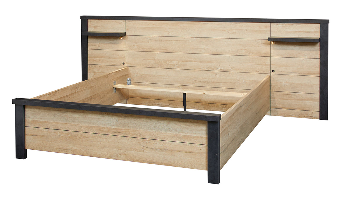 GBO - Tweepersoonbed Phaedra - French oak/ Nox  - 160x103x200cm