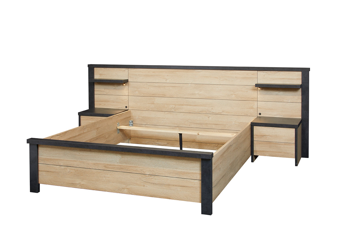 GBO - Tweepersoonbed Phaedra - French oak/ Nox  - 180x103x200cm