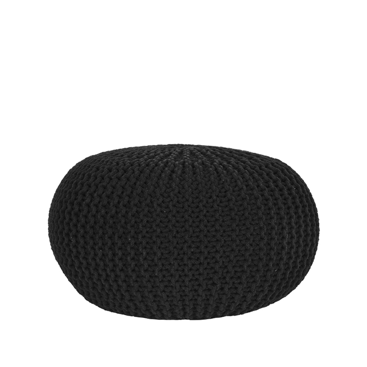 LABEL51 Pouf tricoté - Noir - Coton - L