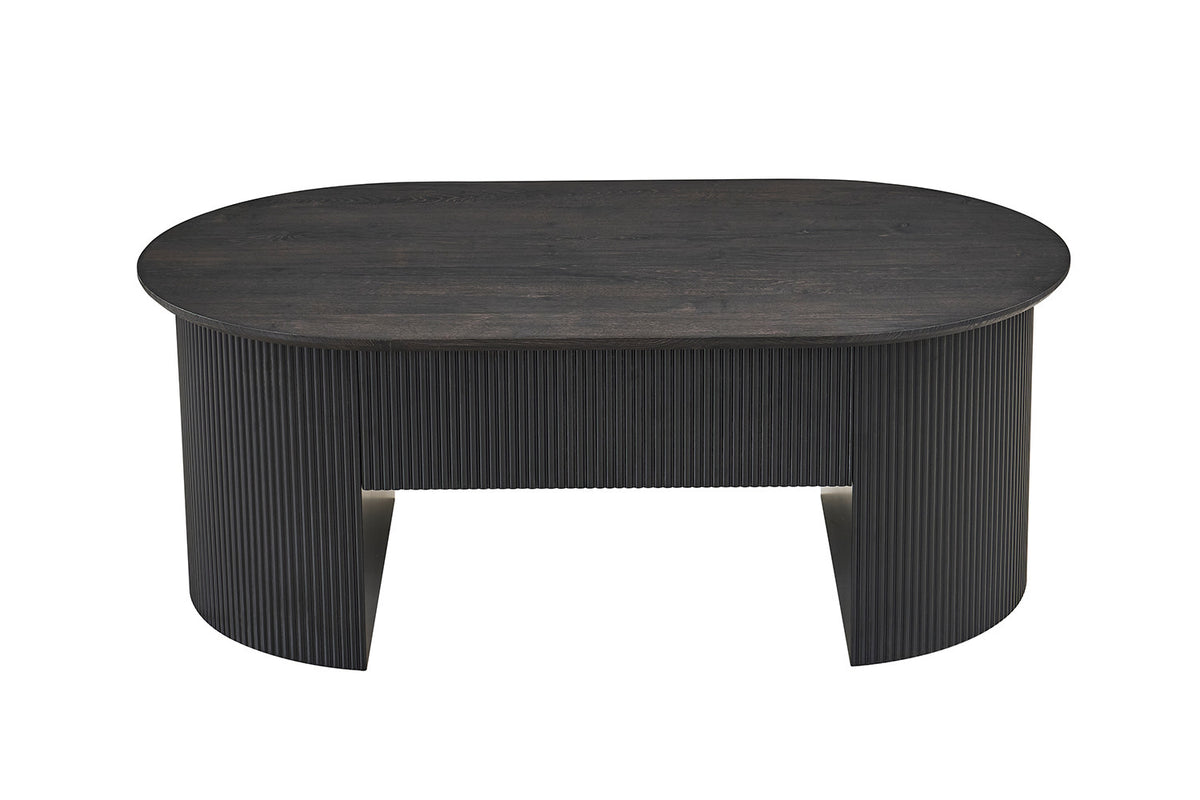 Rousseau - Table basse Lagos - Plateau relevable Décor Marron foncé - 45/62 x 120 x 70 cm