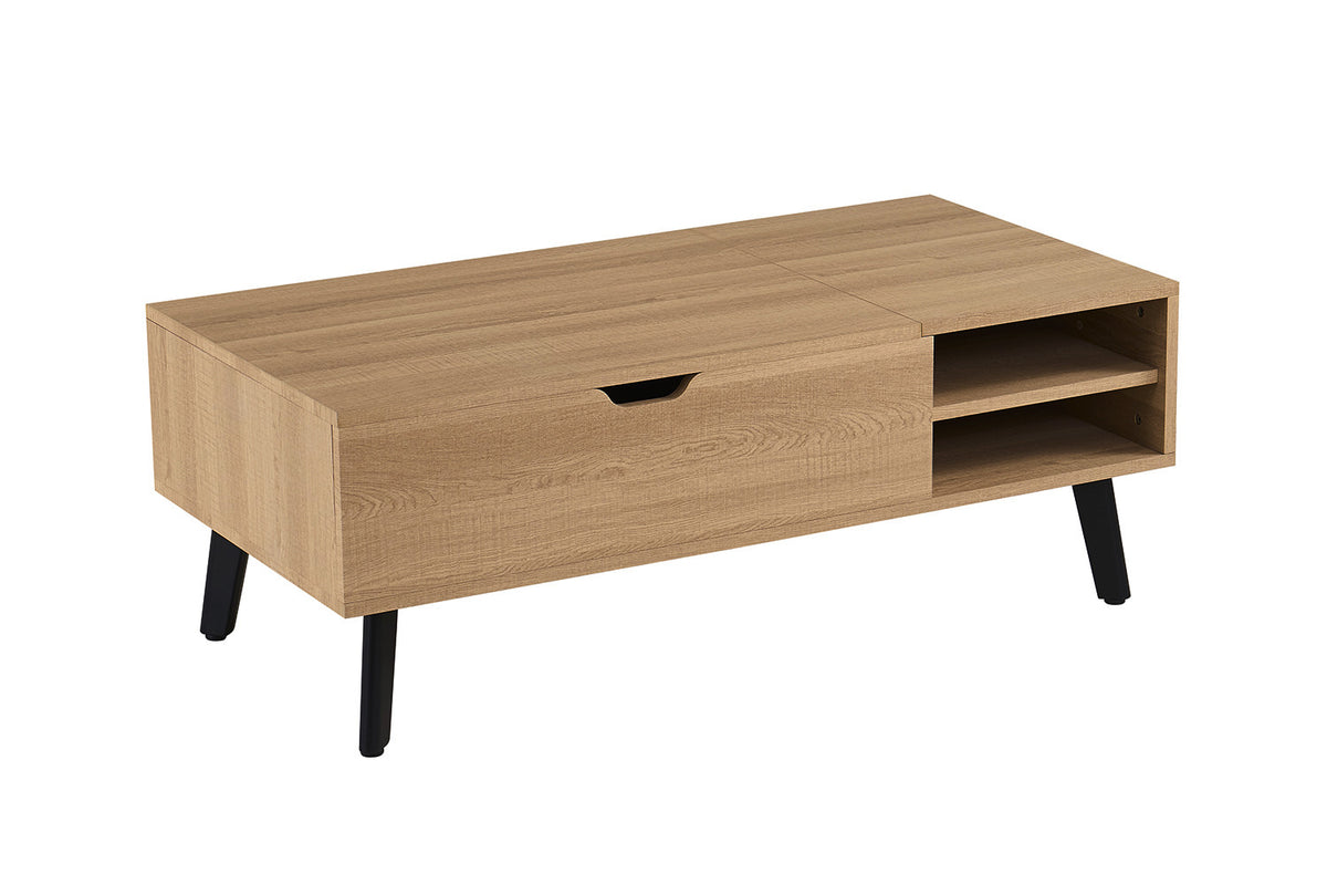 Rousseau - Salontafel Justine -Opklapbare top Decor Eik Naturel - 45/62x120x60 cm
