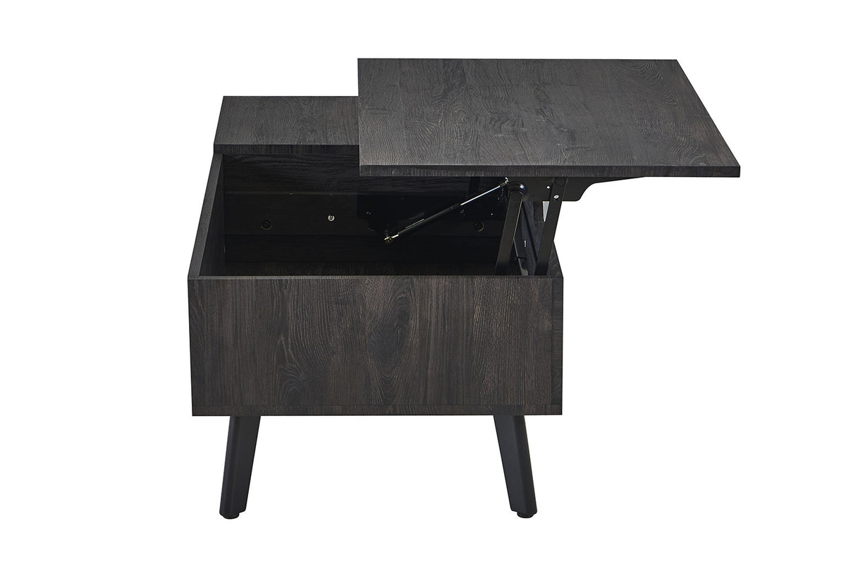Rousseau - Salontafel Justine - Opklapbare top Decor Donkerbruin - 45/62x120x60 cm