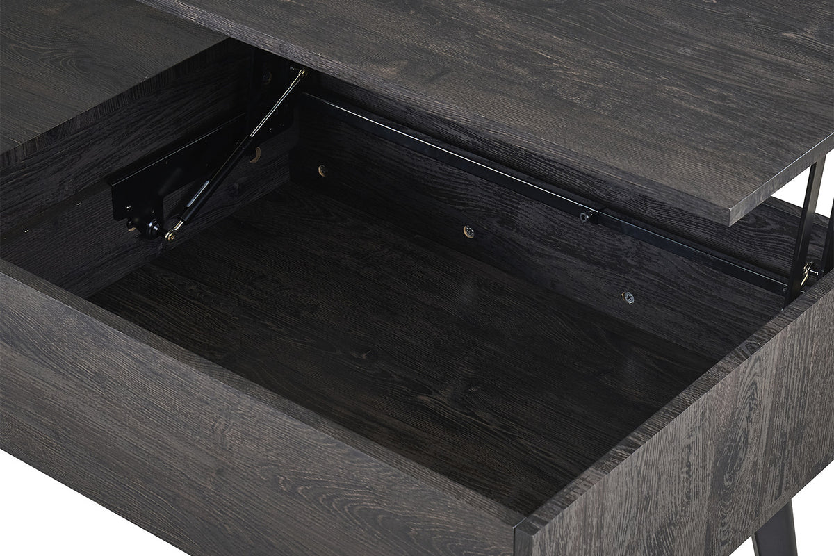 Rousseau - Salontafel Justine - Opklapbare top Decor Donkerbruin - 45/62x120x60 cm