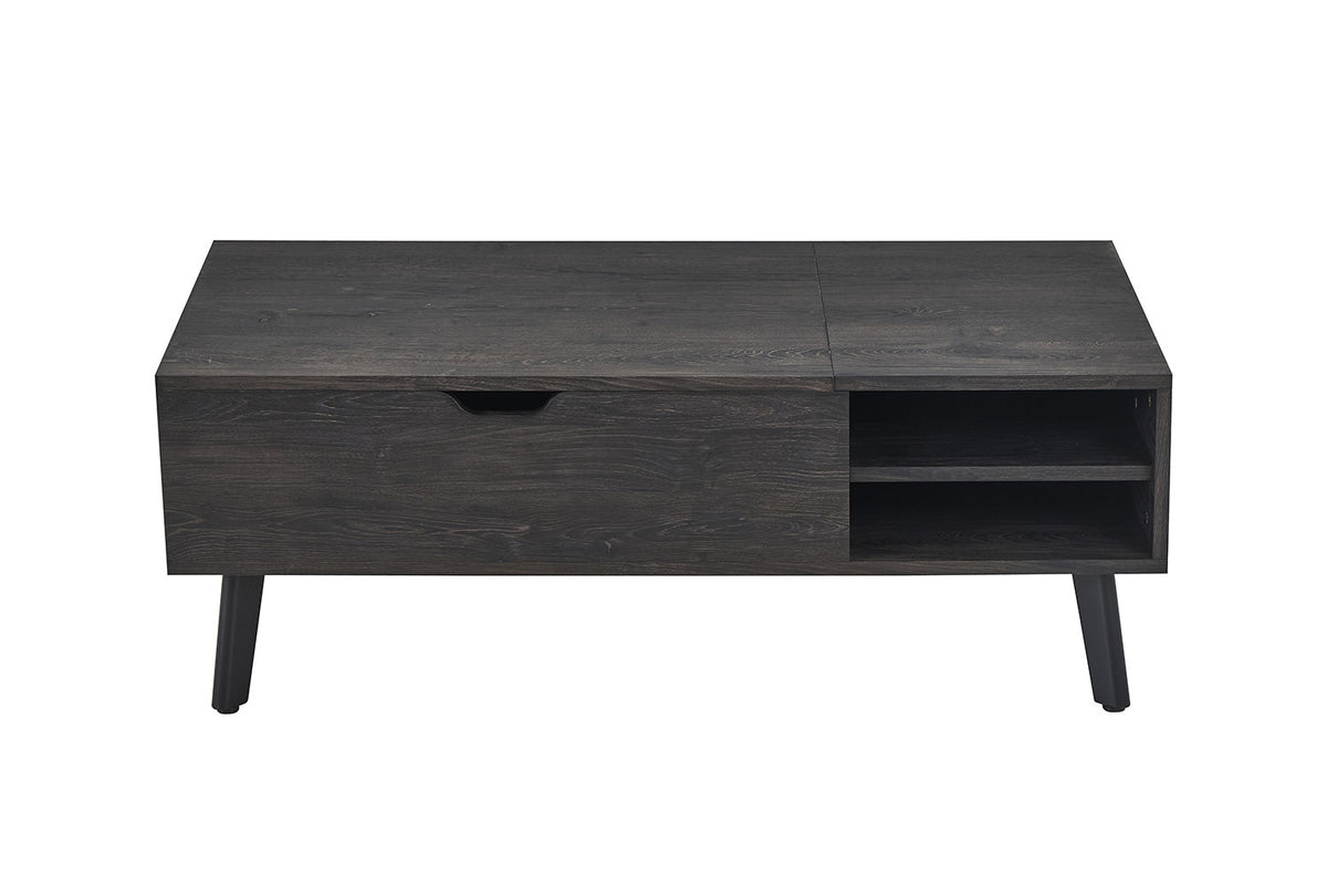 Rousseau - Salontafel Justine - Opklapbare top Decor Donkerbruin - 45/62x120x60 cm