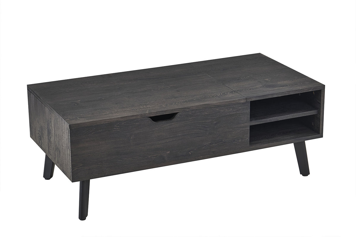 Rousseau - Salontafel Justine - Opklapbare top Decor Donkerbruin - 45/62x120x60 cm